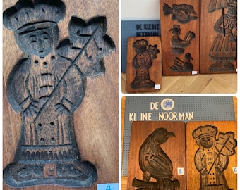 Hollandse Houten Speculaasvorm -Kerstmis - Vis - Vogel -Speculaasplank Peperkoek / Taaitaai / Peperkoek