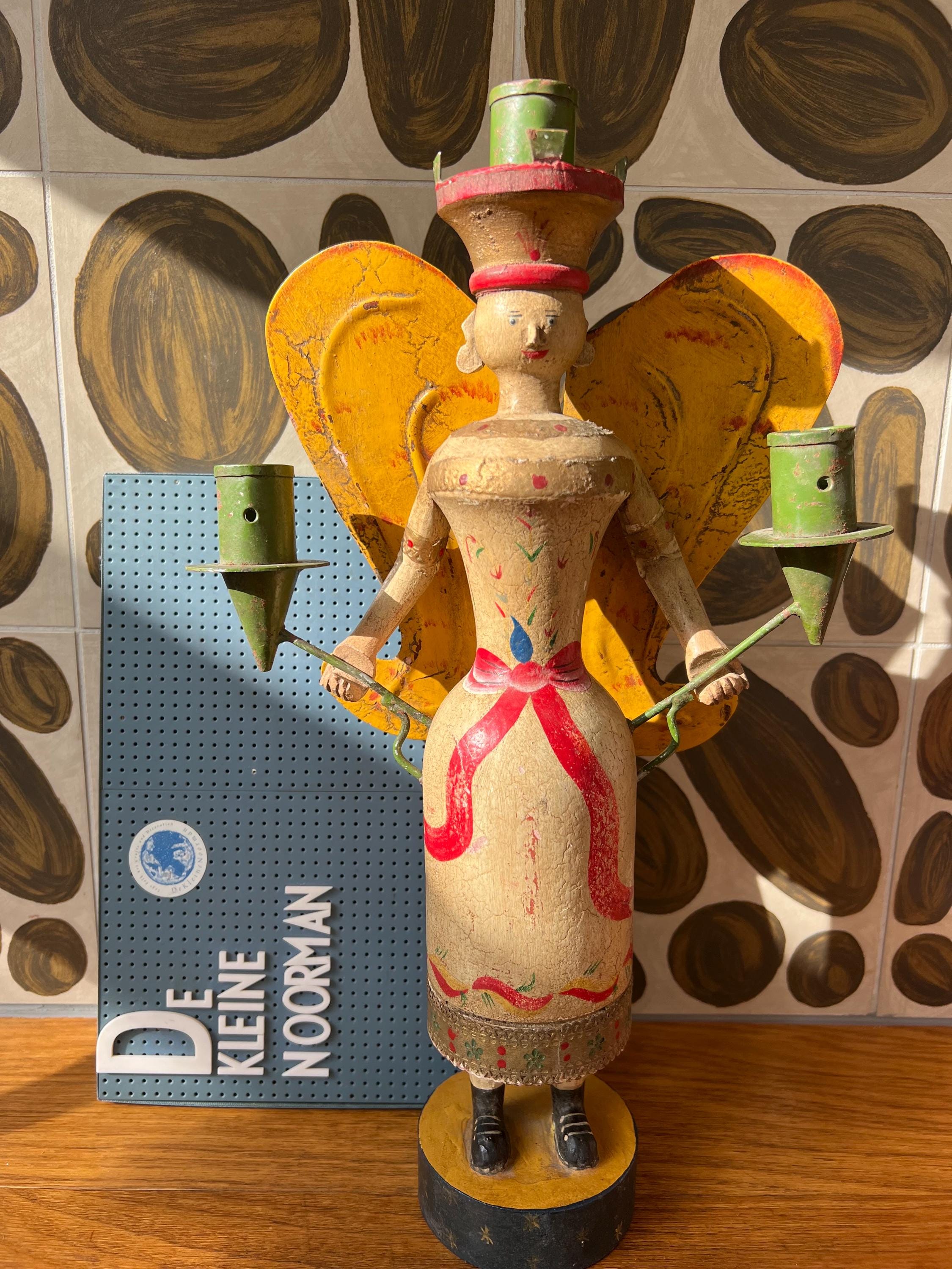 Antique Wood Angel - Etsy