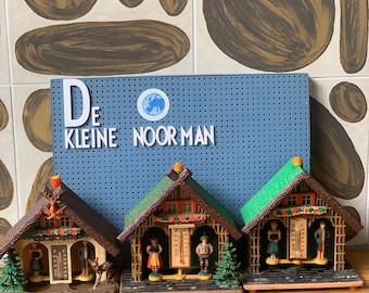 Estación meteorológica vintage Casa alpina Arte popular de Alemania Occidental - Higrómetro - Joggili Wetterhäuschen / Bambi