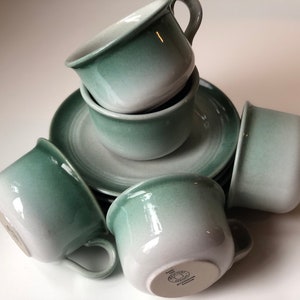 Vintage Swedish Stoneware Höganäs Keramik Park 296 Cup & Saucer set (5)