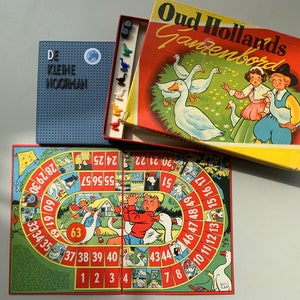 vintage - Dice Game - Board Game - oud hollands Ganzenbord
