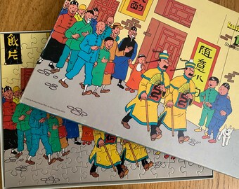 puzzle vintage Kuifje / Kuifje / wild paard Holland / Herge / 1981 / 140 pièces Le Lotus bleu / Le lotus bleu