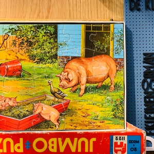 Vintage Junior Puzzel - Jumbo - Pigs at a Farm nr. 1122