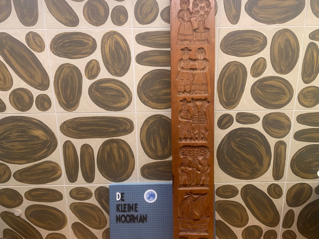 Rare Vintage Wooden Speculoos Speculaas Cookie Mold Speculaasplank