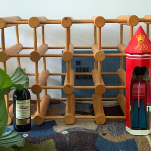 Original Richard Nissen Langaa Danmark Wine/Bottle Rack Beechwood Danish Winerack 18 bottles / bodum