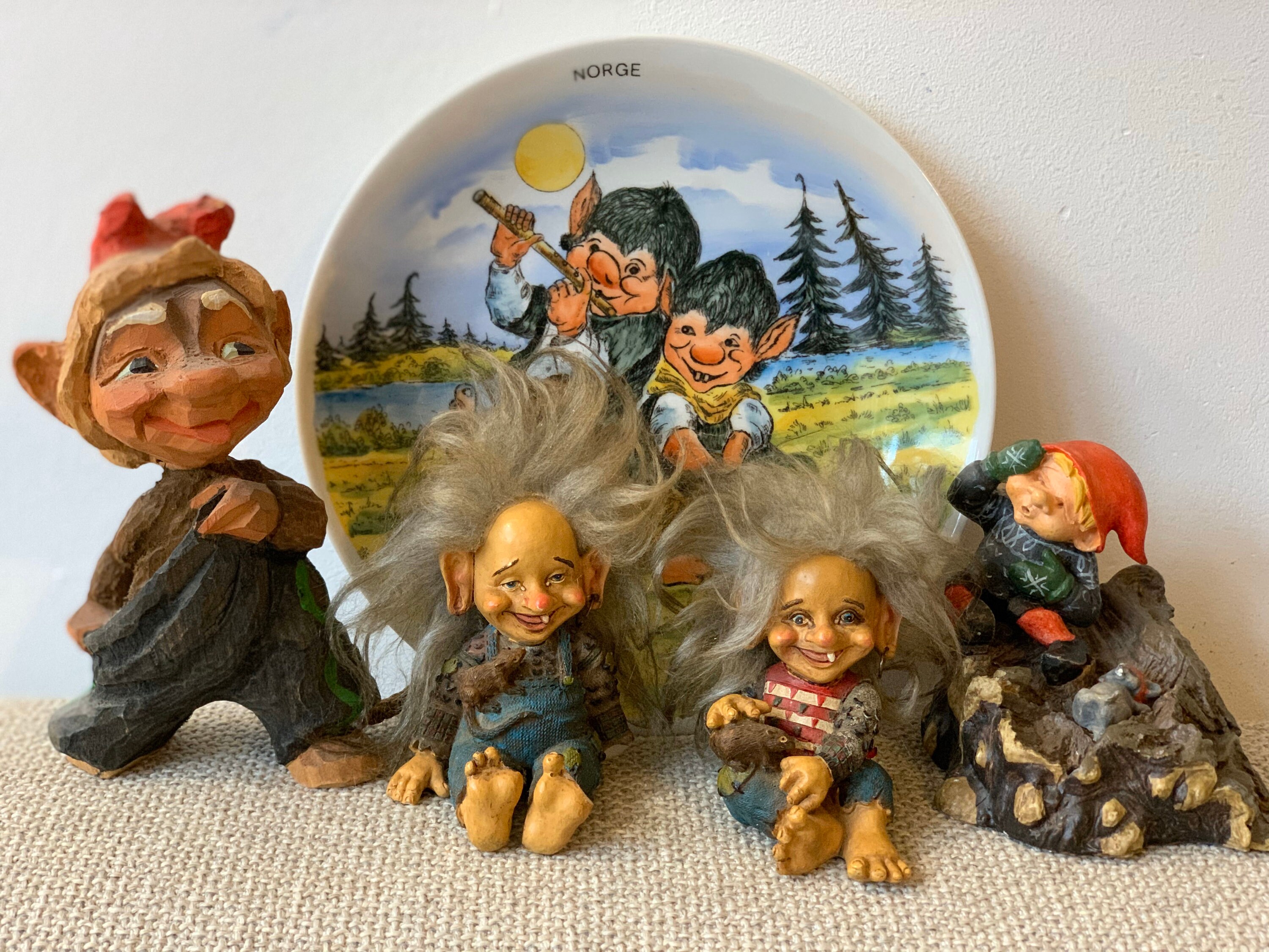 Beautiful Set of Norwegian Trolls and Troll plate | Etsy