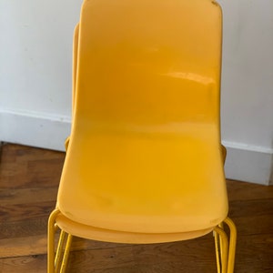Set of 2 Lovely 1970s Yellow French Grosfillex Children Chairs