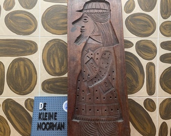 rare vintage Big wooden Speculoos cookie mold - Speculaasplank - Dutch - Vintage -  Gingerbread-big nose