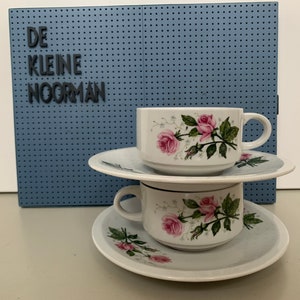 Set van 2 Villeroy & Boch- vintage Koffiebloesem,Koffietak Kop Schotel set - Gemaakt in luxemburg