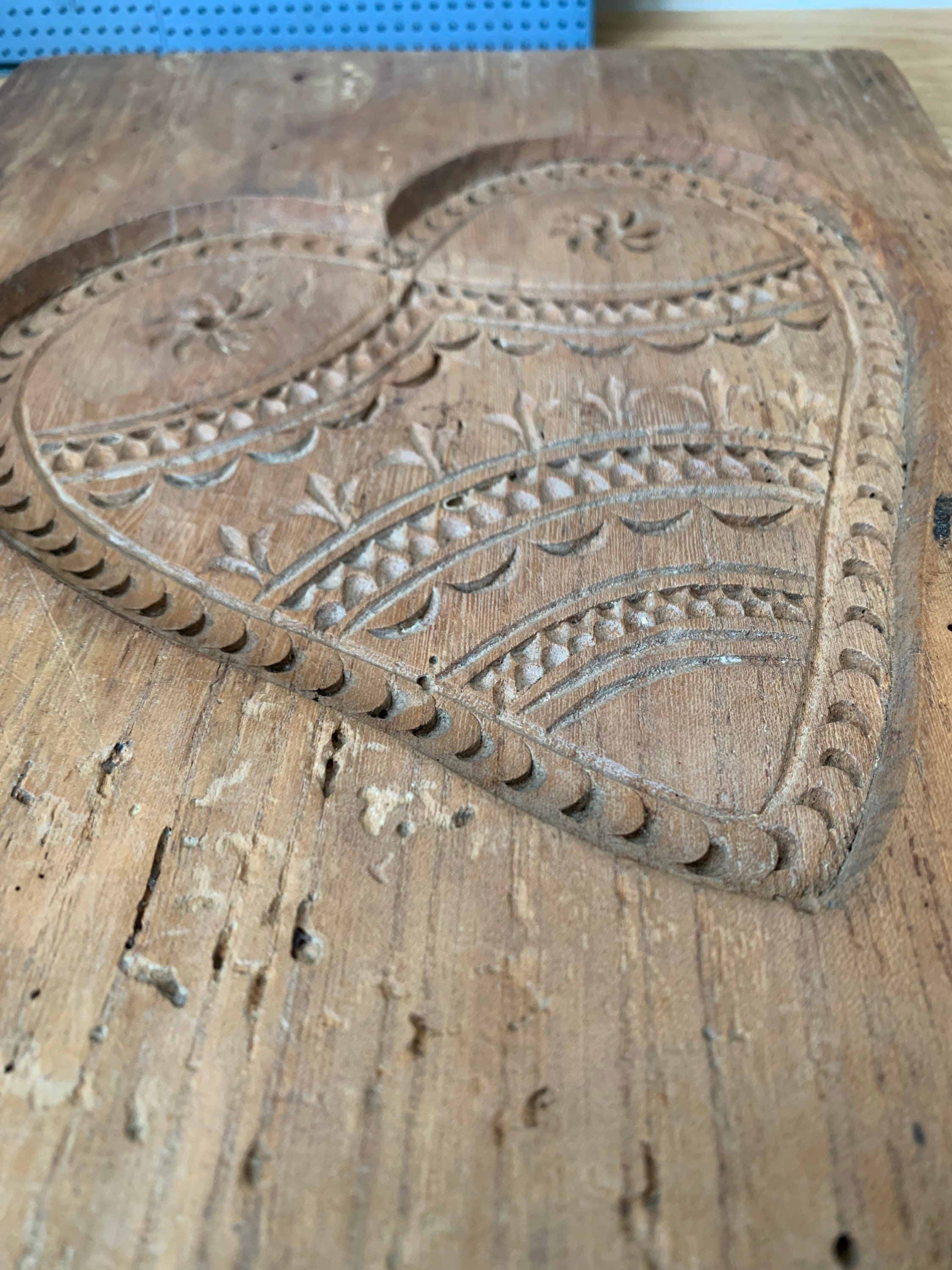 Moule à Biscuits Speculoos En Bois Creusé – Plaque Vintage 57 Cm – Art Populaire