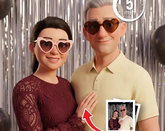 Pixar-3D-Style | personalisiertes Familiengeschenk | digitaler Download