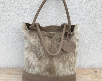 Ensemble sac à bandoulière en cuir et sac de hanche Shopper en cuir peau de vache Shopper en cuir Sac de hanche en cuir Sac de festival en cuir