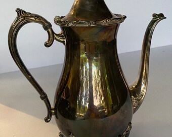 Vintage Silver Coffee Pot 1847 Roger Bros &quot;Reflection&quot; Silver Plated - Made in the 1950&#39;s