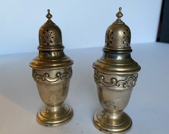 Gorham Sterling 1138 Salt Pepper Shakers Pair - Strasbourgh by Gorham - Vintage