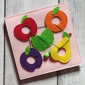 Felt baby quiet book page Toy for 1 Year Old Busy Montessori activity book One page 0-2 year