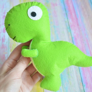 Felt stuffed plush dinosaur toy Cute dinosaurus baby shower gift Dino toy Toddler stuffed toy image 8