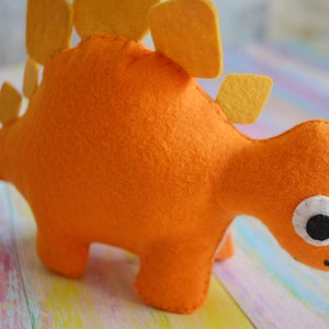 Felt stuffed plush dinosaur toy Cute dinosaurus baby shower gift Dino toy Toddler stuffed toy image 6