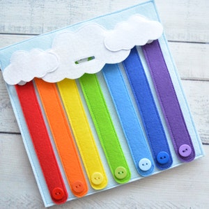 Montessori busy book page Quiet toddler book page felt educational toy Rainbow One page 1-4 year