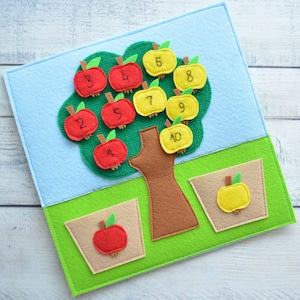 Montessori baby toy Quiet toddler book page Sensory board Eco-friendly toy One page 1-4 year