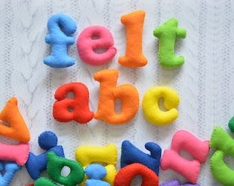 Felt magnet lower case alphabet letters Educational toddler toy Homeschool Montessori learning toy Fine motor skills Eco-friendly toy