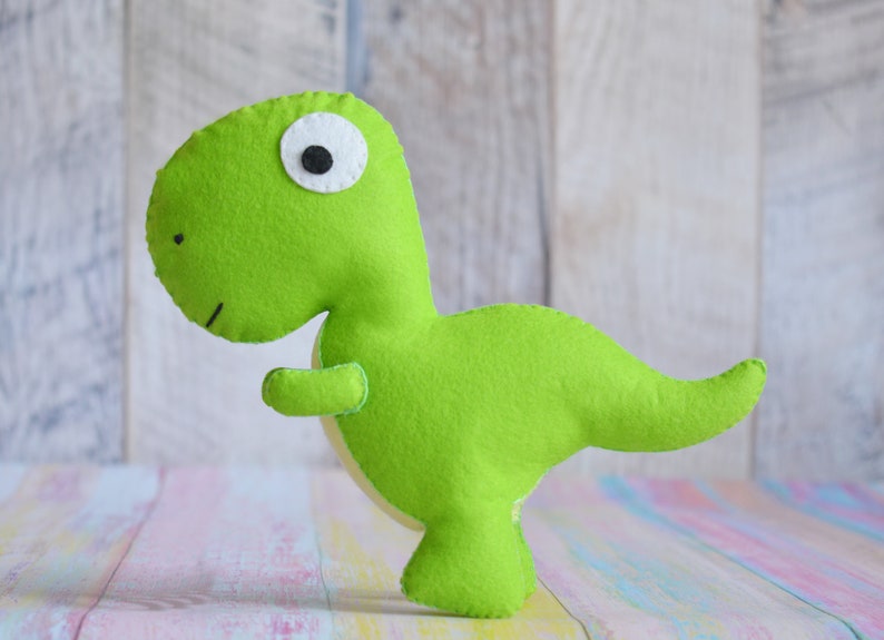 Felt stuffed plush dinosaur toy Cute dinosaurus baby shower gift Dino toy Toddler stuffed toy image 2