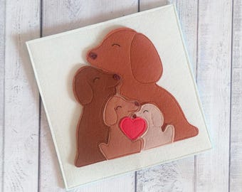 Felt Dog Puzzle Quiet Book Page: Montessori Toddler Activity Toy