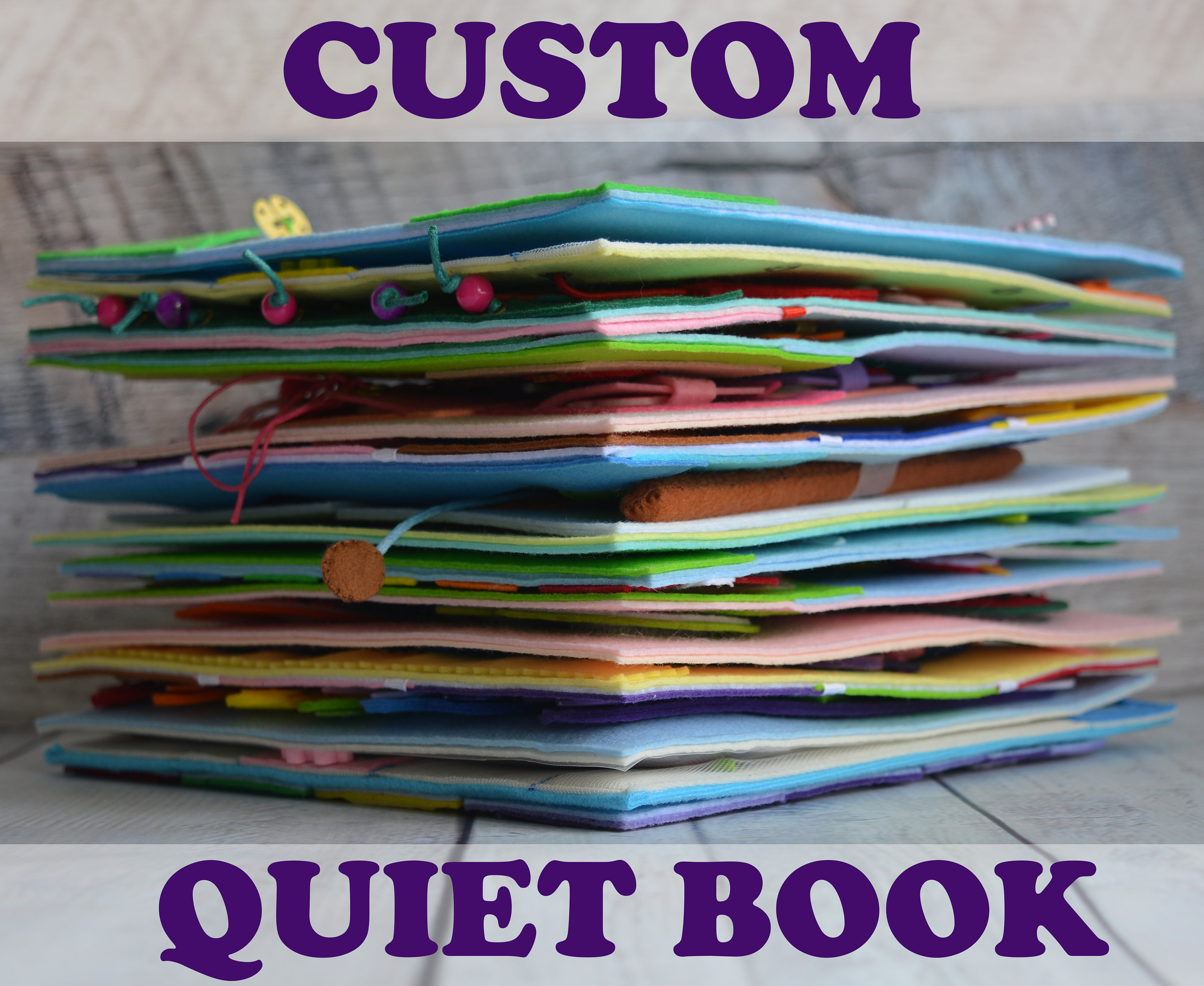 QUIET BOOK for Kids - Interactive Felt Busy Book - Montessori Quiet  Books for Toddlers - Carry on Travel Quiet Activity Book - Soft Fabric Quiet  Books for Children - 10