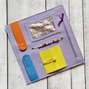 Toddler Busy Board Sensory activity toy Montessori baby Felt Travel Board One page 1-4 year