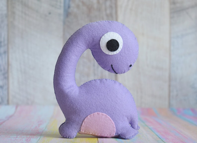 Felt stuffed plush dinosaur toy Cute dinosaurus baby shower gift Dino toy Toddler stuffed toy image 3