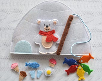 Felt Quiet Book: Igloo Polar Bear Montessori Activity Toy