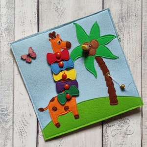 Sensory travel  toy Quiet book page Busy Montessori toddler toy Felt baby toy One page 1-4 year