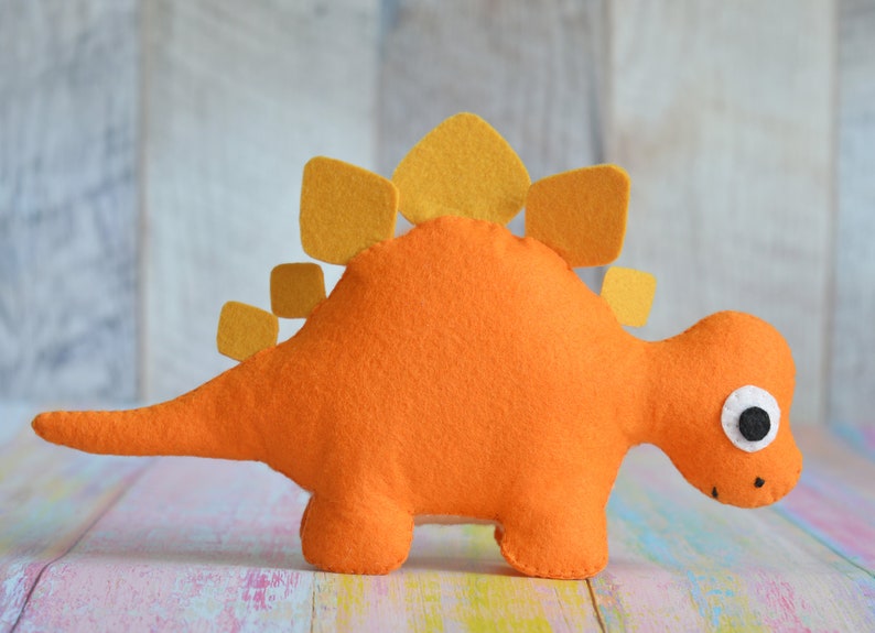 Felt stuffed plush dinosaur toy Cute dinosaurus baby shower gift Dino toy Toddler stuffed toy image 4