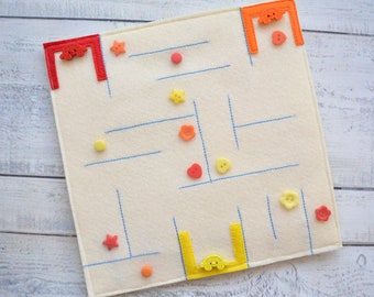 Sensory quiet book page Montessori activity board Felt busy toddler book One page 1-4 year