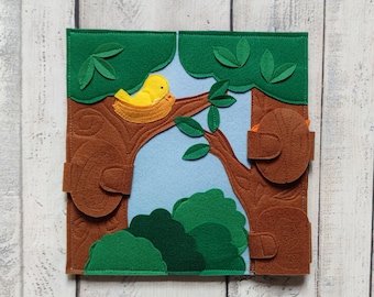 Felt Quiet Book Page: Forest Animals Fidget Toy