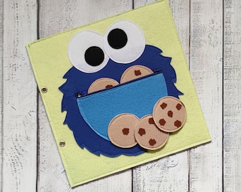 Felt Monster Quiet Book Page: Montessori Toddler Activity