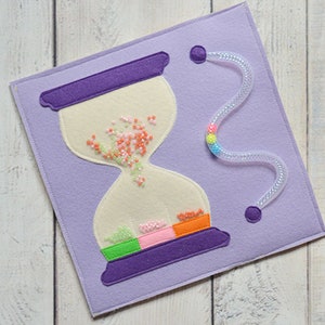 Apple and Inch Worm Threading Activity Quiet Book Page, Busy