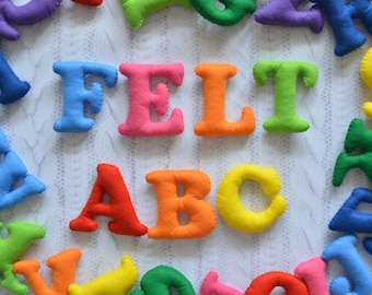 Felt alphabet letters Educational baby toy Montessori learning toy Colorful stuffed magnet uppercase letter Felt ABC Preschool learning