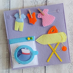 Felt Quiet Book Page: Laundry Room Activity Toy