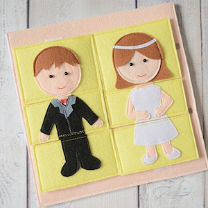 Montessori activity Busy book page Toddler quiet book Felt baby toy Puzzle One page 1-4 year