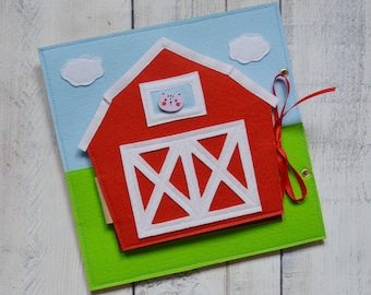 Felt Farm Quiet Book Page: Montessori Sensory Toy (1-4 Year)