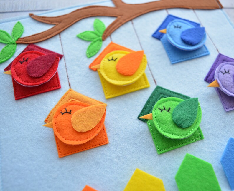 Educational quiet toddler book page Busy sensory board Felt image 3
