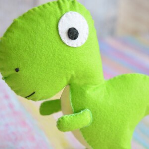 Felt stuffed plush dinosaur toy Cute dinosaurus baby shower gift Dino toy Toddler stuffed toy image 5