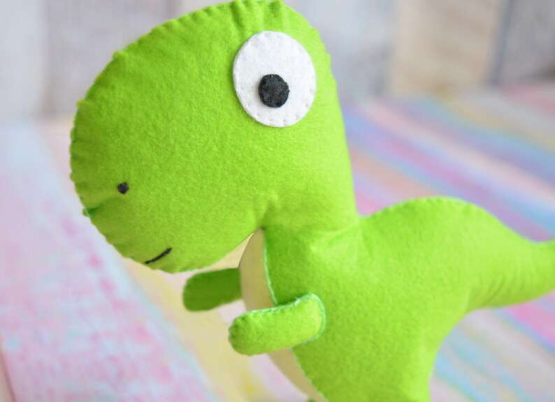 Felt stuffed plush dinosaur toy Cute dinosaurus baby shower gift Dino toy Toddler stuffed toy image 5