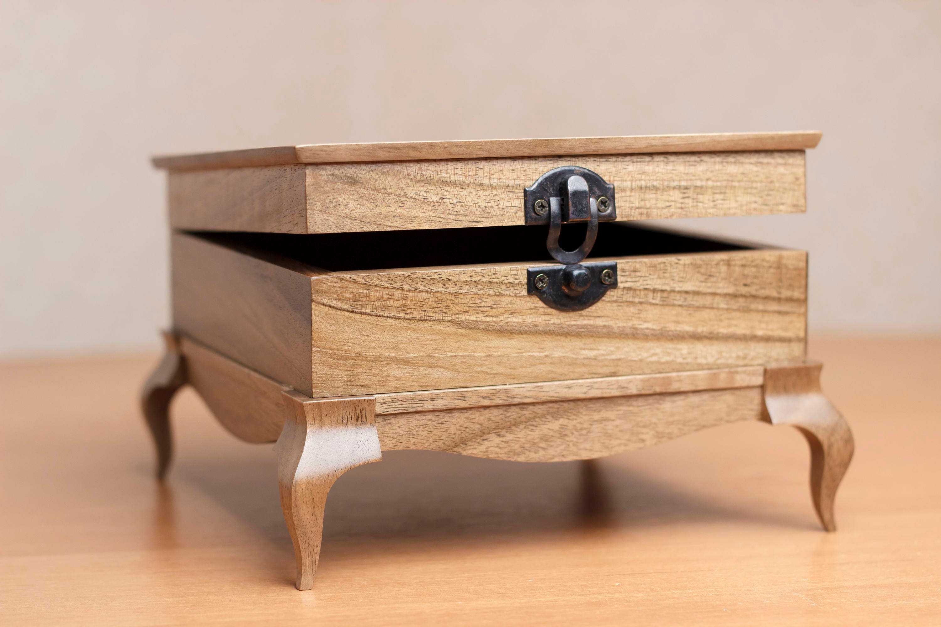 Jewelry Walnut Box With Legs Etsy