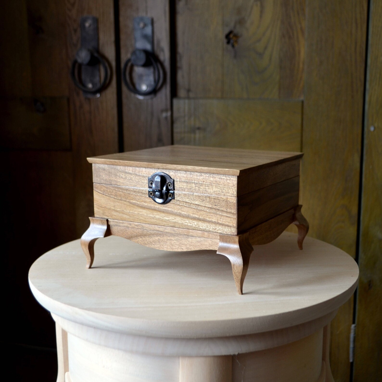 Jewelry Walnut Box With Legs Etsy