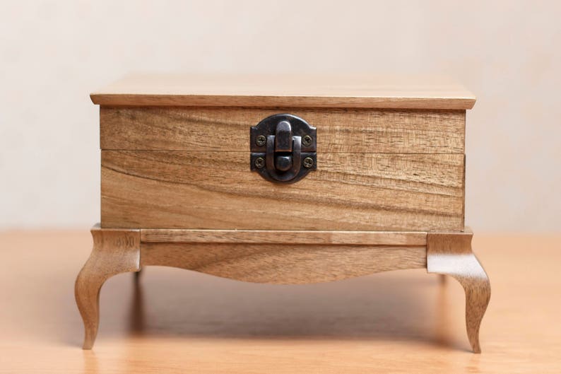 Jewelry Walnut Box With Legs Etsy