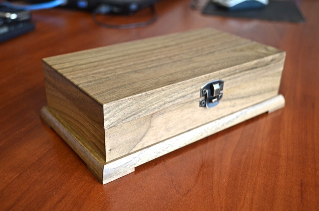 Walnut Petty Cash Box Wooden Box for Money Etsy