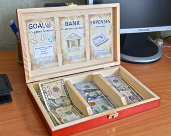 Wooden box CashBox for kids A learning game