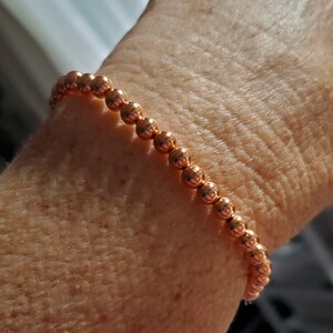 Copper Bracelets, Dainty 5mm beads, 100% Copper Healing bracelet, Copper Beaded Bracelet, Ankle Bracelet image 2
