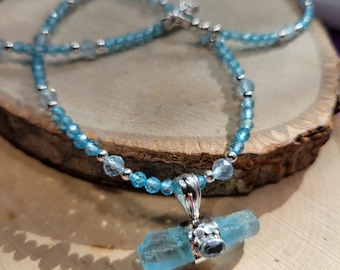 Aquamarine and Blue Topaz Necklace,